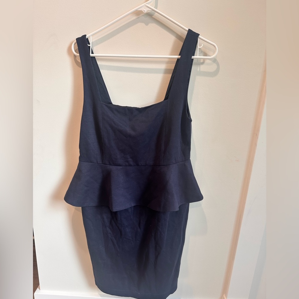 Alice + Olivia Navy Blue Peplum Cocktail Dress Holiday NEW 12